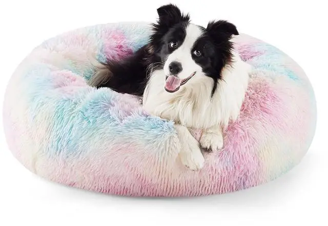 Main image of Calming Dog Beds Large Sized Dog Donut Washable Pet Bed,36ins | Fluffy Faux Fur Round Cuddler,with Removable Washable Cover,Anti-Slip Bottom,Anti-Anxiety,for Pets Up to 80 Lbs,Multi Color