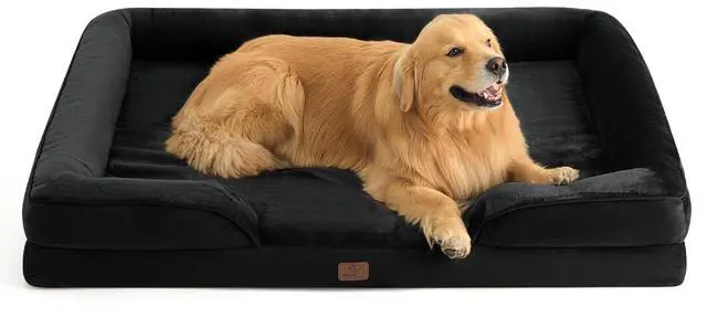 Main image of Orthopedic XXL Dog Bed Extra Large with Removable Washable Cover | 52" Classic Comfy Giant Dog Couch Sofa Waterproof, Cozy Bolster Sides, Nonslip Bottom, Pet Bed for Cats,Senior Dogs, Black
