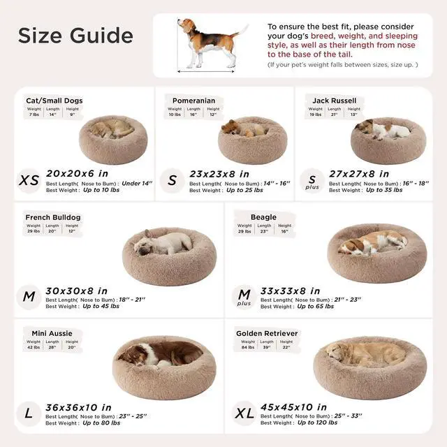 Alt view image 7 of 7 - Calming Dog Bed Medium Size Dog Donut Washable Pet Bed,30ins | Fluffy Faux Fur Round Cuddler,Machine Washable,Anti-Slip Bottom,Anti-Anxiety,Deep Sleeping for Pets Up to 45 Lbs,Dark Grey