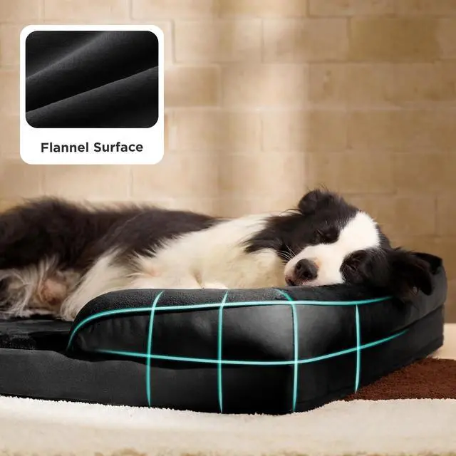 Alt view image 6 of 7 - Orthopedic Dog Beds Large Sized Dog with Removable Washable Cover | 38" Big Comfy Dog Couch Sofa Waterproof, Cozy Bolster Sides, Nonslip Bottom, Pet Bed for Cats and Senior Dogs, Black