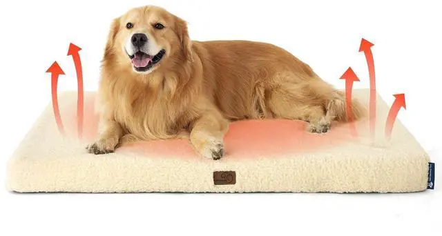 Main image of XL Self Warming Dog Bed, Extra Large with Washable Cover, 44 Inch | Orthopedic Egg Crate Foam, Flat Rectangle Sherpa Mat, Non-Slip Bottom, Comfy Removable Washable Cover, For Pets Up to 80 lbs