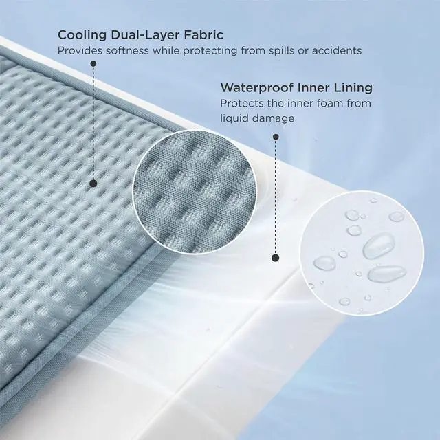 Alt view image 2 of 7 - XL Cooling Dog Bed for Crate, Breathable Pet Summer Bed, 41x29 Inch | Orthopedic Egg Crate Foam, Cold Summer Pad Mat, Non-Slip Bottom, Comfy Removable Washable Cover, For Pets Up to 65 lbs