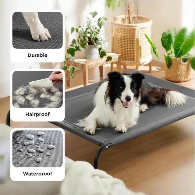 Alt view image 4 of 7 - Outdoor Elevated Cooling Dog Bed Large Sized Dog, 49in Grey (Pack of 2)