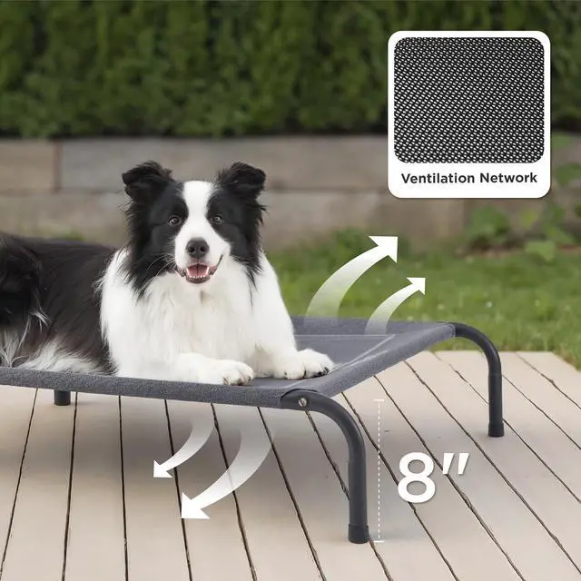 Alt view image 2 of 7 - Outdoor Elevated Cooling Dog Bed Large Sized Dog, 49in Grey (Pack of 2)
