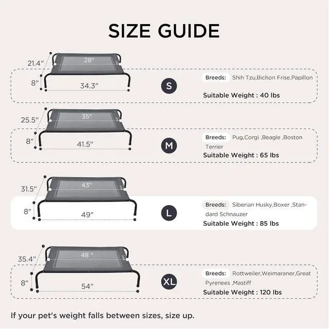 Alt view image 5 of 7 - Outdoor Elevated Cooling Dog Bed Large Sized Dog, 49in Grey (Pack of 2)