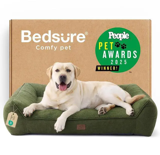 Main image of SupportMax Extra Thick Orthopedic XL Dog Bed for Extra Large Dogs | 45" Premium Supportive Couch for Senior Dogs, Water-resistant Removable Washable Cover, Jumbo Pet Sofa with Sherpa,Dark Green