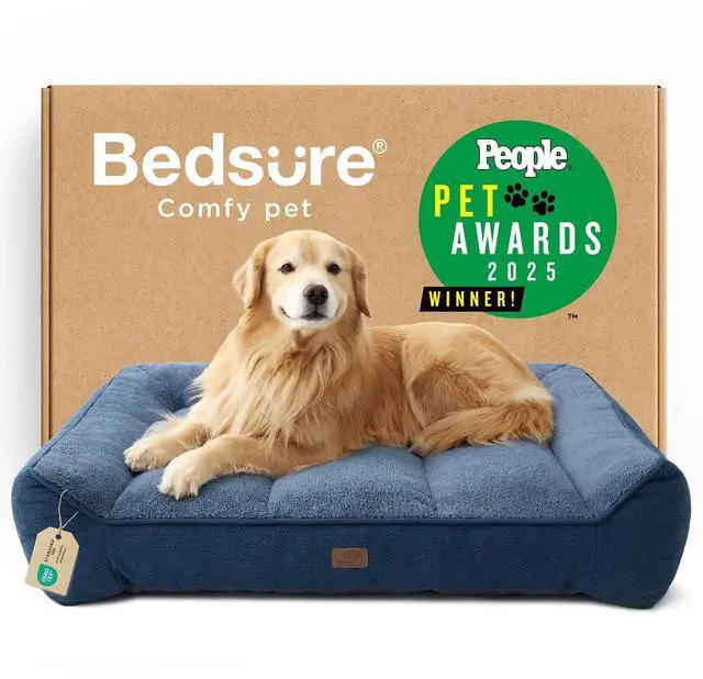 Main image of SupportMax Extra Thick Orthopedic XL Dog Bed for Extra Large Dogs | 48" Premium Supportive Couch for Senior Dogs, Water-resistant Removable Washable Cover, Big Pet Sofa with Sherpa, Night Blue