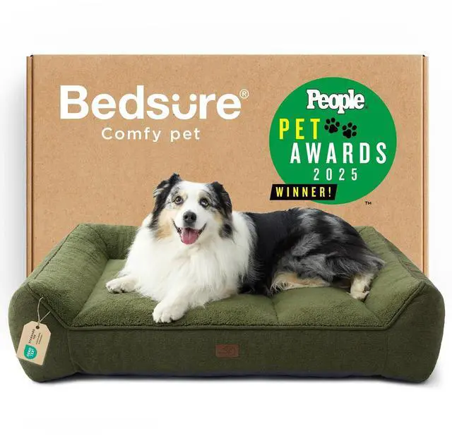 Main image of SupportMax Extra Thick Orthopedic XL Dog Beds Large Sized Dog | 42" Premium Supportive Couch for Senior Dogs, Water-resistant Removable Washable Cover, Big Pet Sofa with Sherpa, Dark Green