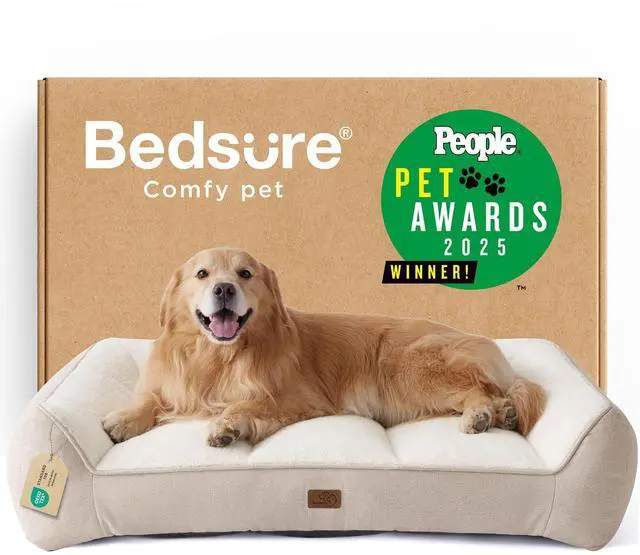 Main image of SupportMax Extra Thick Orthopedic XL Dog Bed for Extra Large Dogs | 48" Premium Supportive Couch for Senior Dogs, Water-resistant Removable Washable Cover, Big Comfy Pet Sofa with Sherpa, Cream