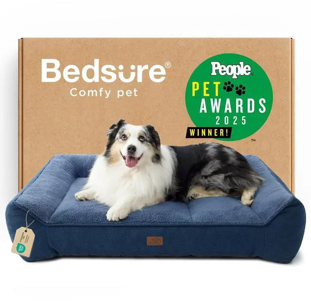 Main image of SupportMax Extra Thick Orthopedic XL Dog Beds Large Sized Dog | 42" Premium Supportive Couch for Senior Dogs, Water-resistant Removable Washable Cover, Big Pet Sofa with Sherpa, Night Blue