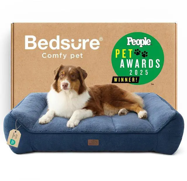Main image of SupportMax Extra Thick Orthopedic Dog Beds Large Sized Dog | 38" Premium Supportive Couch for Senior Dogs, Water-resistant Removable Washable Cover, Big Pet Sofa with Sherpa, Night Blue