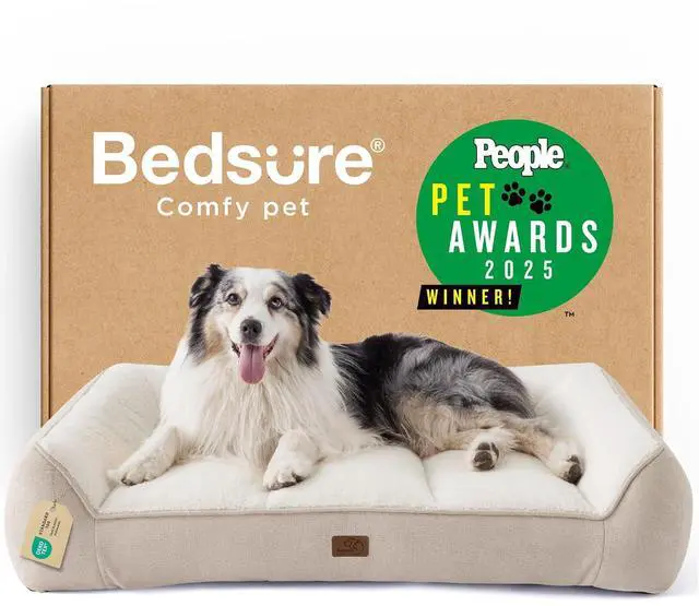 Main image of SupportMax Extra Thick Orthopedic XL Dog Beds Large Sized Dog | 42" Premium Supportive Couch for Senior Dogs, Water-resistant Removable Washable Cover, Big Comfy Pet Sofa with Sherpa, Cream
