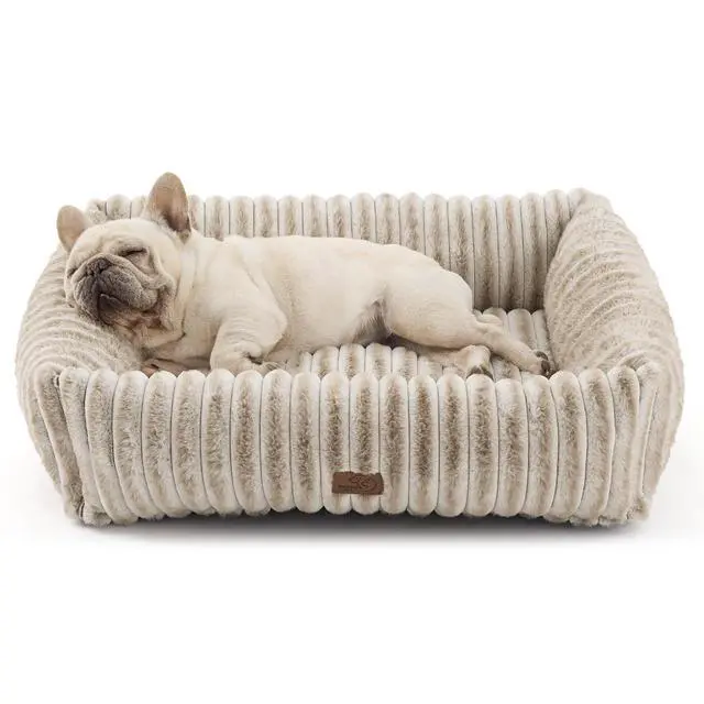 Alt view image 6 of 6 - ComfyFleece Dog Bed Medium Large Size Dog Washable30in Amphora | Furry Puppy Beds,Rectangle Cute Orthopedic Corduroy Aesthetic Pet Beds,Removable Zipper Cover,Non-Slip Bottom,Up to 40 Lbs