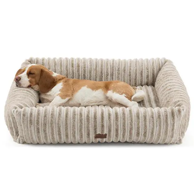 Alt view image 6 of 6 - ComfyFleece Cute Dog Beds Large Sized Dog Washable36in Amphora | Furry Big Square Pet Beds, Washable Aesthetic,Orthopedic Corduroy Fleece,Removable Zipper Cover,Non-Slip Bottom,Up to 60 Lbs