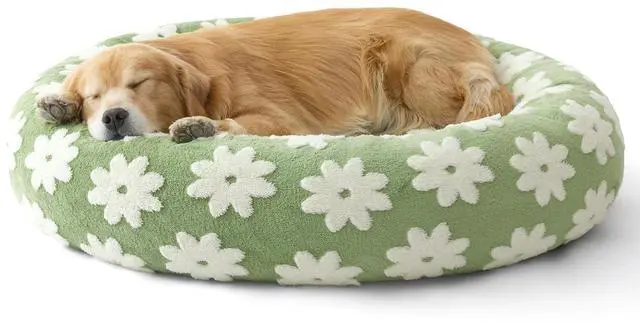 Main image of LE SURE Shown on TV Jacquard Donut Dog Beds Extra Large,Green 42x42x9in | XL Orthopedic Calming Pet Bed Sofa, Original Design Pattern,Washable Cover, Home Decor as Gift for Pet,Anti Slip Bottom