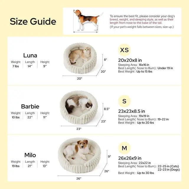 Alt view image 4 of 7 - ComfyFleece Washable Cute Small Medium Dog Bed,Round Pet Bed,26in | Cozy Donut Soft Fluffy Plush,Comfort Corduroy Cuddler Pet Beds,Luxury Aesthetic,Anti-Slip Bottom,Up to 30 Lbs,Warm Gray