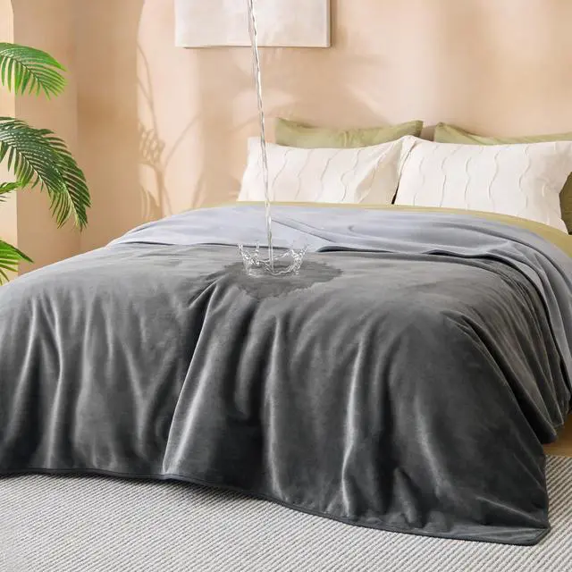 Main image of Waterproof Blanket for Bed Soft Flannel Fleece,King 86"x108" Grey | Dog Blankets for Large Senior DogsCouch Cover Throw for Pet Leakproof, Furniture Protector for Travel Camping