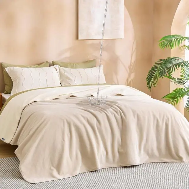Main image of Waterproof Blanket for Bed Soft Flannel Fleece, Queen 86"x90" Cream | Dog Blankets for Large Senior DogsCouch Cover Throw for Pet Leakproof, Furniture Protector for Travel Camping