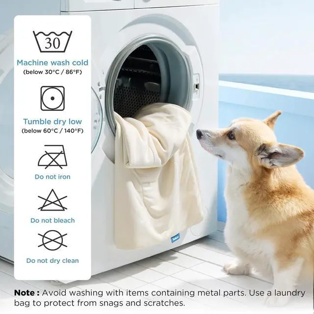 Alt view image 7 of 7 - Cooling Blanket for Bed Breathable Throw Q-MAX>0.4, Twin 60x80 | Air-Core FillLightweight Pet Cat Couch Cover Washable, Cold Blanket for Summer, Dog Cooling Mat Soft, Beige