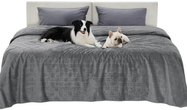 Main image of Waterproof Bed Cover for Bed and Dogs Quick Drying82x120IN | Waterproof Blanket Washable for Large Dogs Cal King Bed Cozy, Lightweight Furniture Protector for Pet Cat, Ash Grey