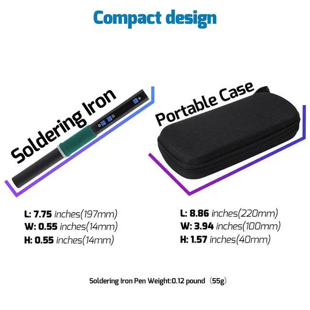 Alt view image 3 of 7 - 928D-IV Soldering Iron Kit with Fast Heating with C235 Tip, Dynamic Screen, Compact USB Soldering Iron with Tool Bag, Multi-Functional Cover, Type-C Charging, Sleep Mode, PD/QC Protocols