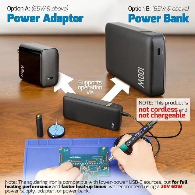Alt view image 7 of 7 - 928D-IV Soldering Iron Kit with Fast Heating with C235 Tip, Dynamic Screen, Compact USB Soldering Iron with Tool Bag, Multi-Functional Cover, Type-C Charging, Sleep Mode, PD/QC Protocols