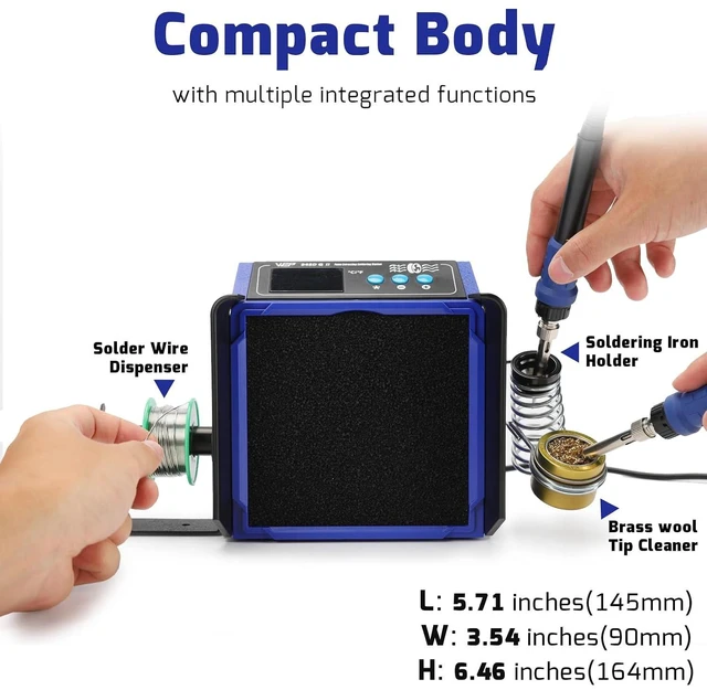 Alt view image 3 of 7 - 948DQ-II Double Filter Fume Extractor Soldering Iron Station 2-in-1 Solder Smoke Absorber, Soldering Fan with PID Control,/, Sleep Mode, Tip Cleaner, 3 Soldering Tips, 35g Solder