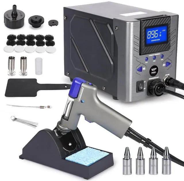 Main image of 948D-I 110W High Power Desoldering Station with 4 Desoldering Nozzles, Temperature-Controlled with 3 Pre-set Channels, Tiltable Display, ESD-Safe
