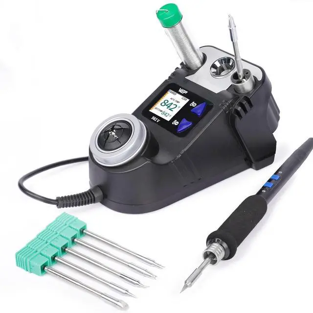 Main image of 982-V Micro Soldering kit with 5 C245 Soldering Iron Tips, Temperature Control, Sleep Mode, Auto Shutdown and LCD Display