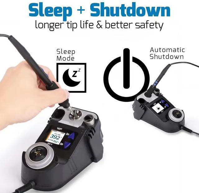 Alt view image 7 of 7 - 982-V Micro Soldering kit with 5 C245 Soldering Iron Tips, Temperature Control, Sleep Mode, Auto Shutdown and LCD Display