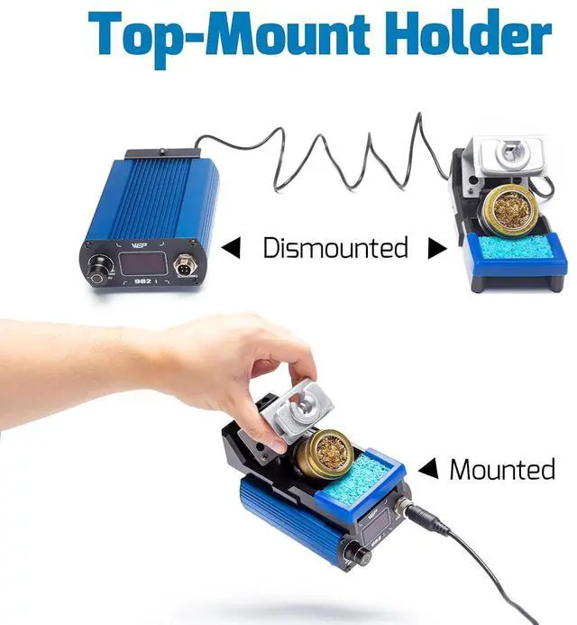 Alt view image 6 of 7 - 982-I Precision Soldering Iron Station with Temperature Control, Preset Channels, °C-°F Conversion, Sleep Mode, Automatic Shutdown, Calibration Functions C210 Compatible Soldering Tips