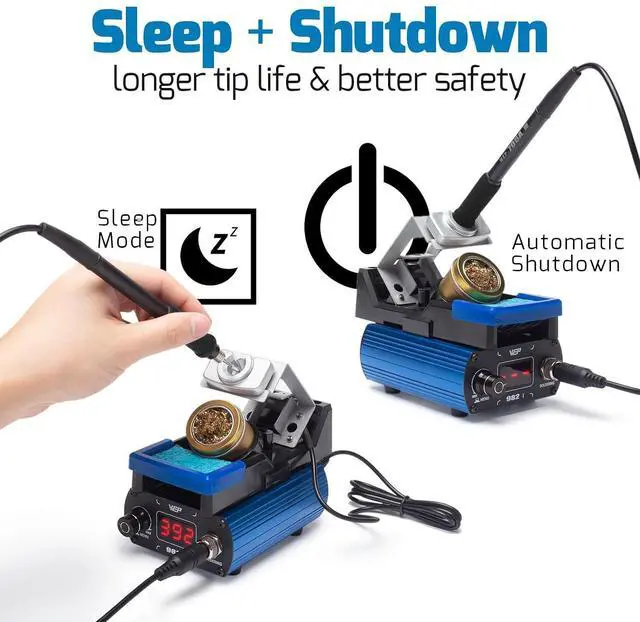 Alt view image 7 of 7 - 982-I Precision Soldering Iron Station with Temperature Control, Preset Channels, °C-°F Conversion, Sleep Mode, Automatic Shutdown, Calibration Functions C210 Compatible Soldering Tips