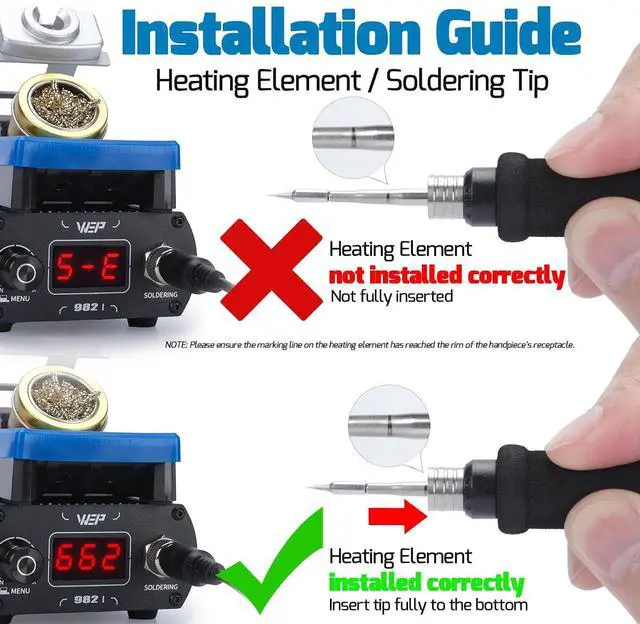 Alt view image 4 of 7 - 982-I Precision Soldering Iron Station with Temperature Control, Preset Channels, °C-°F Conversion, Sleep Mode, Automatic Shutdown, Calibration Functions C210 Compatible Soldering Tips