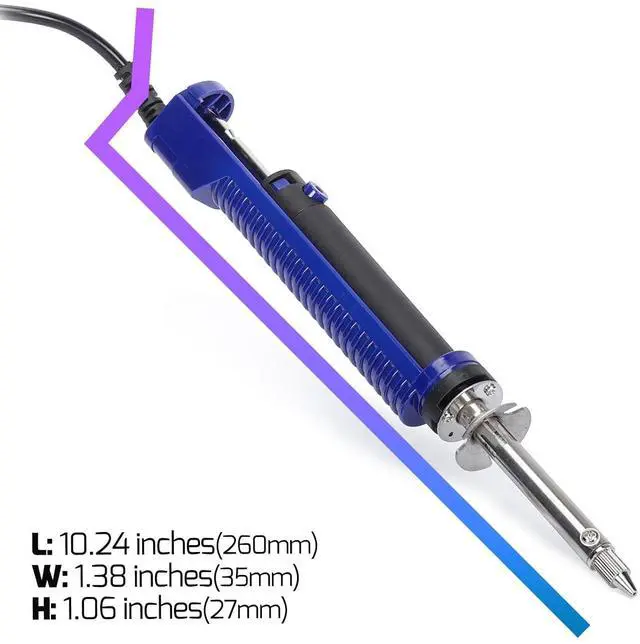 Alt view image 3 of 7 - 929D-V 2 IN 1 Desoldering Iron Electric Solder Sucker with 5 Nozzles 0.8/1.0/1.2/1.5mm Soldering Tool Kit with Built-in Desoldering Pump, Iron Stand, Sponge, Cleaning Pin Solder Remover