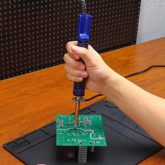 Alt view image 2 of 7 - 929D-V 2 IN 1 Desoldering Iron Electric Solder Sucker with 5 Nozzles 0.8/1.0/1.2/1.5mm Soldering Tool Kit with Built-in Desoldering Pump, Iron Stand, Sponge, Cleaning Pin Solder Remover