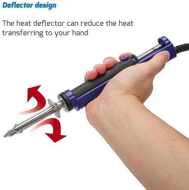 Alt view image 6 of 7 - 929D-V 2 IN 1 Desoldering Iron Electric Solder Sucker with 5 Nozzles 0.8/1.0/1.2/1.5mm Soldering Tool Kit with Built-in Desoldering Pump, Iron Stand, Sponge, Cleaning Pin Solder Remover