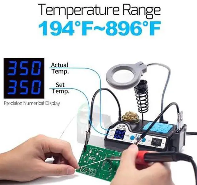 Alt view image 2 of 7 - 927-IV 110W Soldering Iron Kit Bundle with M170 Silicone Soldering Mat 17.3x12.2 inches with 5 Soldering Tips, Desoldering Pump, Solder Wire for Repairing Large PCBs, DIY Projects