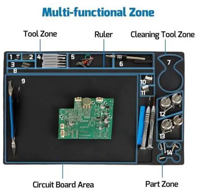 Alt view image 7 of 7 - 927-IV 110W Soldering Iron Kit Bundle with M160 Silicone Soldering Mat 13.7x9.9 inches with 5 Soldering Tips, Desoldering Pump, Solder Wire for Electronics Repair, DIY Projects