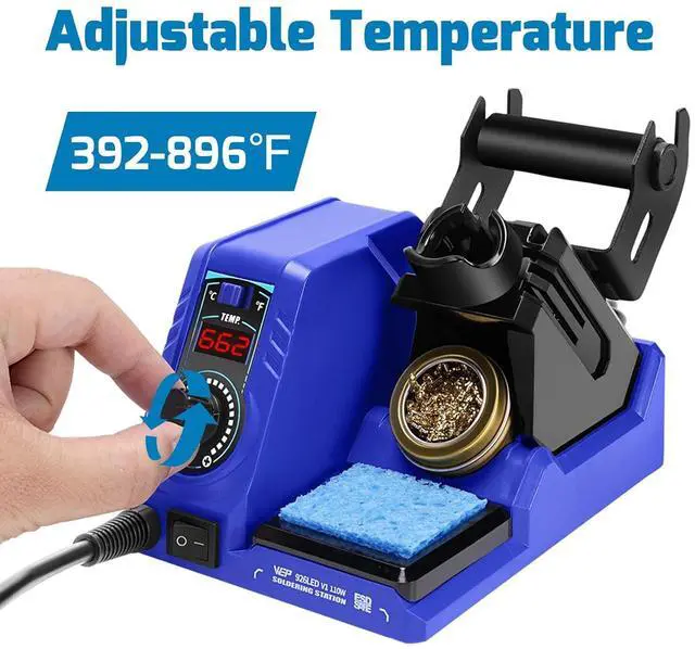Alt view image 3 of 7 - 926LED V1 110W Soldering Iron Kit Bundle with M150 Silicone Soldering Mat 12.9x8.2 inches with 5 Soldering Tips, Desoldering Pump, Solder Wire for Electronics Repair, DIY Projects
