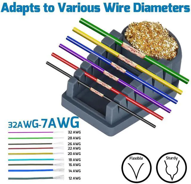 Alt view image 7 of 7 - 927-IV 110W Soldering Iron Kit Bundle with S200 Gray Soldering Wire Holder 6 V-shaped grooves with 5 Soldering Tips(I,B,3C,3.2D,5.2D), 35g Solder Wire for Soldering Wires