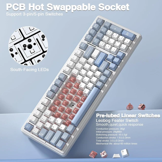 Alt view image 5 of 7 - Wireless Keyboard and Headset Combo, F99 Mechanical Keyboard G7 Pro Wireless Headset