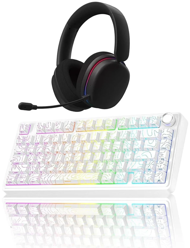 Main image of Wireless Keyboard and Headset Combo, F75 Pro Mechanical Keyboard G7 Pro Wireless Headset