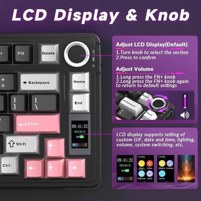 Alt view image 4 of 7 - Wireless Keyboard and Headset Combo, S75 Pro Mechanical Keyboard G7 Pro Wireless Headset
