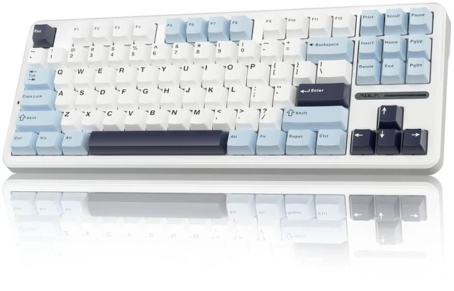 Main image of F87 Wireless Mechanical Keyboard, 75% TKL Custom Hot Swappable Gaming Keyboards with PBT Keycaps, Pre-lubed Greywood Switches, RGB Backlit Creamy Keyboard, 2.4GHz/USB-C/BT5.0
