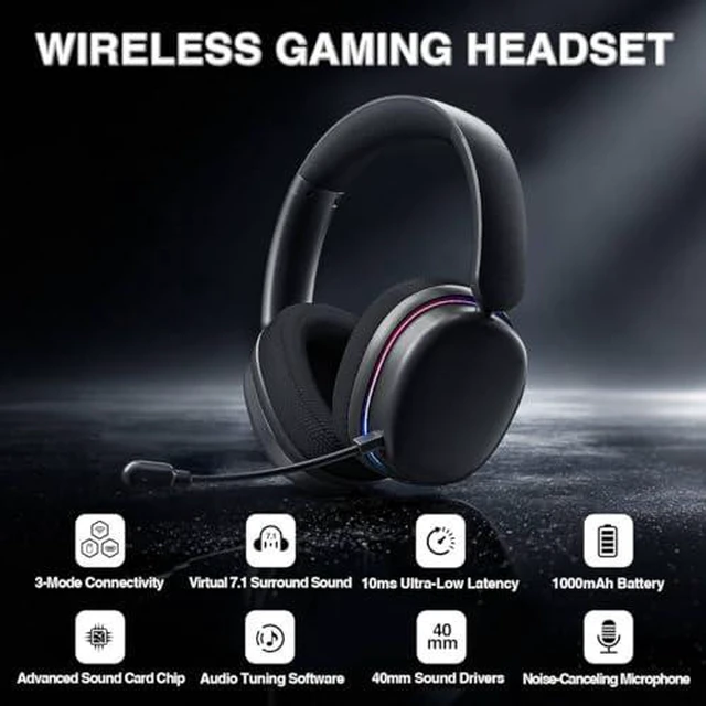 Alt view image 7 of 7 - Wireless Keyboard and Headset Combo, F99 Mechanical Keyboard G7 Pro Wireless Headset