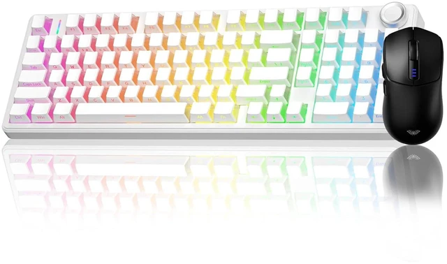 Main image of Wireless Keyboard and Mouse Combo, F99 Pro Silent Mechanical Keyboard+SC580 Wireless Mouse