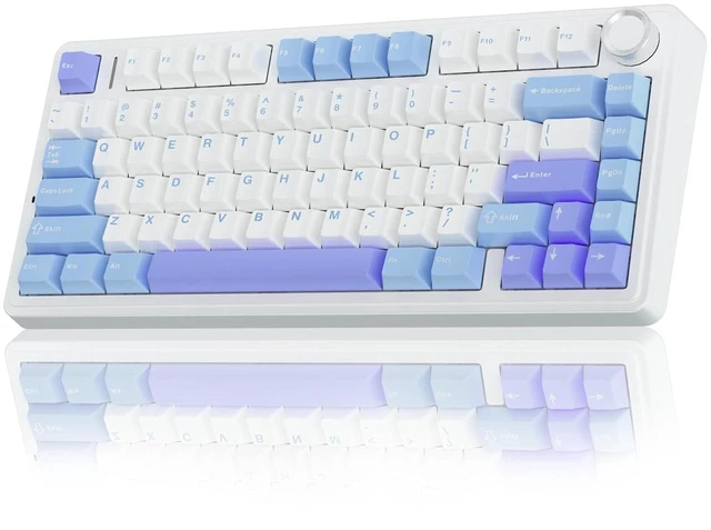 Alt view image 2 of 7 - Wireless Keyboard and Mouse Combo, F75 75% Mechanical Keyboards, Hot Swappable Custom Keyboard+SC580 Wireless Gaming Mouse White