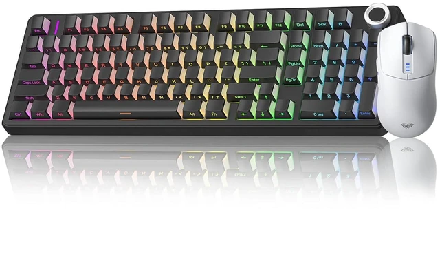 Main image of Wireless Keyboard and Mouse Combo, F99 Pro Silent Mechanical Keyboard+SC580 Wireless Mouse