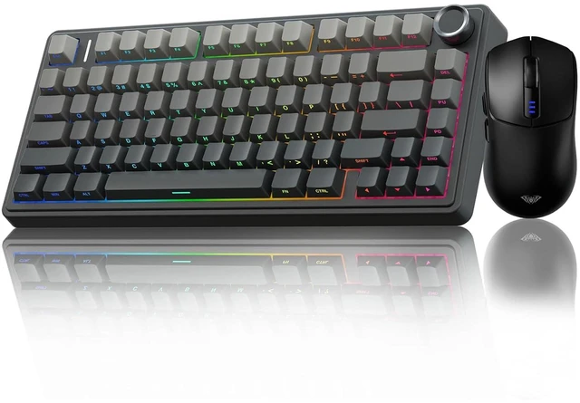 Main image of Wireless Keyboard and Mouse Combo, F75 Pro Mechanical Keyboards,75% Gasket Hot Swappable Custom Keyboard+SC580 Wireless Gaming Mouse Black