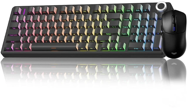 Main image of Wireless Keyboard and Mouse Combo, F99 Pro Silent Mechanical Keyboard+SC580 Wireless Mouse